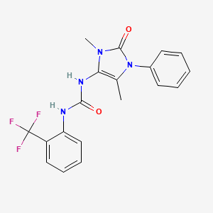 molecular formula C19H17F3N4O2 B4394310 N-(3,5-dimethyl-2-oxo-1-phenyl-2,3-dihydro-1H-imidazol-4-yl)-N'-[2-(trifluoromethyl)phenyl]urea 