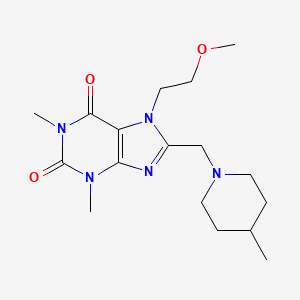 molecular formula C17H27N5O3 B4394317 7-(2-methoxyethyl)-1,3-dimethyl-8-[(4-methyl-1-piperidinyl)methyl]-3,7-dihydro-1H-purine-2,6-dione 