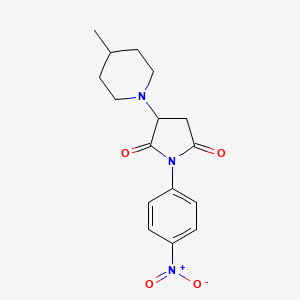 molecular formula C16H19N3O4 B4394329 3-(4-methyl-1-piperidinyl)-1-(4-nitrophenyl)-2,5-pyrrolidinedione 