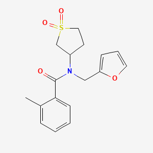 molecular formula C17H19NO4S B4394344 N-(1,1-dioxidotetrahydro-3-thienyl)-N-(2-furylmethyl)-2-methylbenzamide 