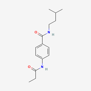 molecular formula C15H22N2O2 B4394372 N-(3-methylbutyl)-4-(propionylamino)benzamide 