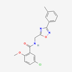 molecular formula C18H16ClN3O3 B4394376 5-chloro-2-methoxy-N-{[3-(3-methylphenyl)-1,2,4-oxadiazol-5-yl]methyl}benzamide 