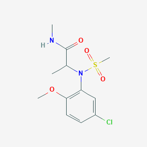 molecular formula C12H17ClN2O4S B4394394 N~2~-(5-chloro-2-methoxyphenyl)-N~1~-methyl-N~2~-(methylsulfonyl)alaninamide 