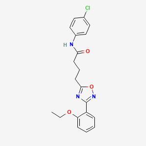 molecular formula C20H20ClN3O3 B4394402 N-(4-chlorophenyl)-4-[3-(2-ethoxyphenyl)-1,2,4-oxadiazol-5-yl]butanamide 