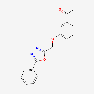 molecular formula C17H14N2O3 B4394416 1-{3-[(5-phenyl-1,3,4-oxadiazol-2-yl)methoxy]phenyl}ethanone 