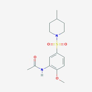molecular formula C15H22N2O4S B4394434 N-{2-methoxy-5-[(4-methyl-1-piperidinyl)sulfonyl]phenyl}acetamide 