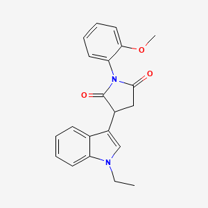 molecular formula C21H20N2O3 B4394450 3-(1-ethyl-1H-indol-3-yl)-1-(2-methoxyphenyl)-2,5-pyrrolidinedione 