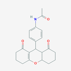 molecular formula C21H23NO4 B4394452 N-[4-(1,8-dioxo-2,3,4,4a,5,6,7,8,9,9a-decahydro-1H-xanthen-9-yl)phenyl]acetamide 