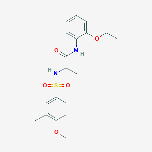 molecular formula C19H24N2O5S B4394492 N~1~-(2-ethoxyphenyl)-N~2~-[(4-methoxy-3-methylphenyl)sulfonyl]alaninamide 