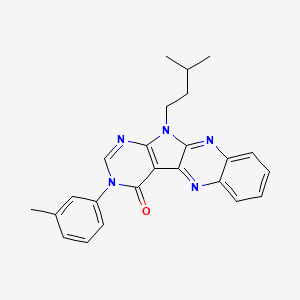 11-(3-methylbutyl)-3-(3-methylphenyl)-3,11-dihydro-4H-pyrimido[5',4':4,5]pyrrolo[2,3-b]quinoxalin-4-one