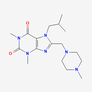molecular formula C17H28N6O2 B4394541 7-isobutyl-1,3-dimethyl-8-[(4-methyl-1-piperazinyl)methyl]-3,7-dihydro-1H-purine-2,6-dione 