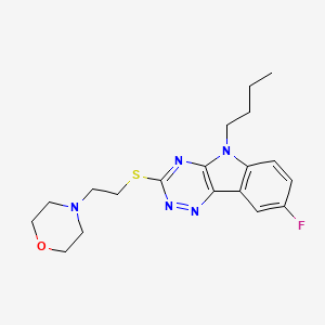 molecular formula C19H24FN5OS B4394555 5-butyl-8-fluoro-3-{[2-(4-morpholinyl)ethyl]thio}-5H-[1,2,4]triazino[5,6-b]indole 