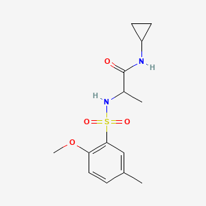molecular formula C14H20N2O4S B4394563 N~1~-cyclopropyl-N~2~-[(2-methoxy-5-methylphenyl)sulfonyl]alaninamide 