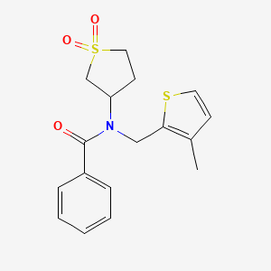 molecular formula C17H19NO3S2 B4394586 N-(1,1-dioxidotetrahydro-3-thienyl)-N-[(3-methyl-2-thienyl)methyl]benzamide 