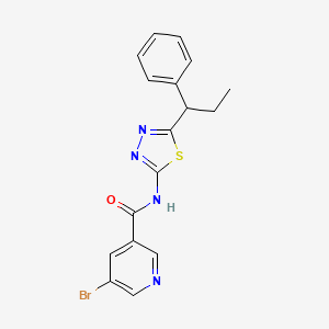 5-bromo-N-[5-(1-phenylpropyl)-1,3,4-thiadiazol-2-yl]nicotinamide