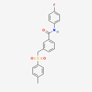 molecular formula C21H18FNO3S B4394608 N-(4-fluorophenyl)-3-{[(4-methylphenyl)sulfonyl]methyl}benzamide 