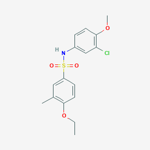 molecular formula C16H18ClNO4S B4394612 N-(3-chloro-4-methoxyphenyl)-4-ethoxy-3-methylbenzenesulfonamide 