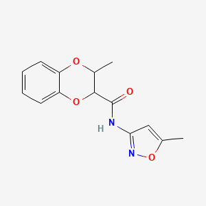 molecular formula C14H14N2O4 B4394617 3-methyl-N-(5-methyl-3-isoxazolyl)-2,3-dihydro-1,4-benzodioxine-2-carboxamide 