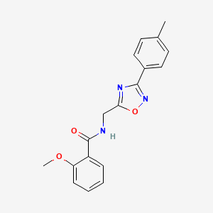 molecular formula C18H17N3O3 B4394637 2-methoxy-N-{[3-(4-methylphenyl)-1,2,4-oxadiazol-5-yl]methyl}benzamide 
