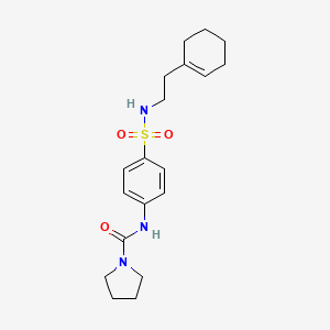 molecular formula C19H27N3O3S B4394648 N-[4-({[2-(1-cyclohexen-1-yl)ethyl]amino}sulfonyl)phenyl]-1-pyrrolidinecarboxamide 
