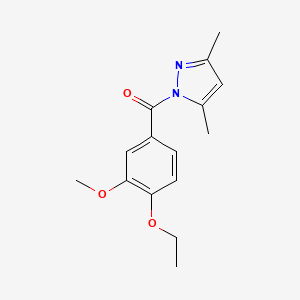 molecular formula C15H18N2O3 B4394652 1-(4-ethoxy-3-methoxybenzoyl)-3,5-dimethyl-1H-pyrazole 