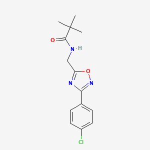 molecular formula C14H16ClN3O2 B4394657 N-{[3-(4-chlorophenyl)-1,2,4-oxadiazol-5-yl]methyl}-2,2-dimethylpropanamide 