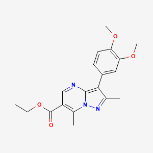 molecular formula C19H21N3O4 B4394685 ethyl 3-(3,4-dimethoxyphenyl)-2,7-dimethylpyrazolo[1,5-a]pyrimidine-6-carboxylate 