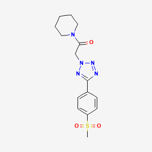 molecular formula C15H19N5O3S B4394692 1-({5-[4-(methylsulfonyl)phenyl]-2H-tetrazol-2-yl}acetyl)piperidine 