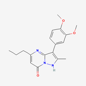 molecular formula C18H21N3O3 B4394730 3-(3,4-dimethoxyphenyl)-2-methyl-5-propylpyrazolo[1,5-a]pyrimidin-7(4H)-one 