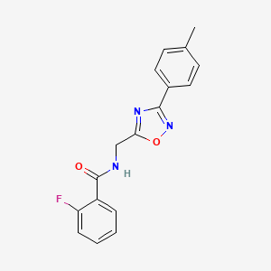 molecular formula C17H14FN3O2 B4394764 2-fluoro-N-{[3-(4-methylphenyl)-1,2,4-oxadiazol-5-yl]methyl}benzamide 