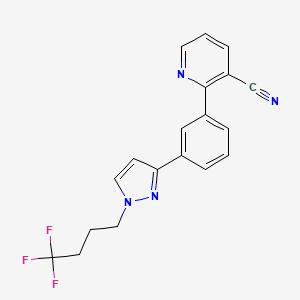 molecular formula C19H15F3N4 B4394788 2-{3-[1-(4,4,4-trifluorobutyl)-1H-pyrazol-3-yl]phenyl}nicotinonitrile 