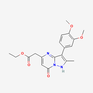 molecular formula C19H21N3O5 B4394803 ethyl [3-(3,4-dimethoxyphenyl)-2-methyl-7-oxo-4,7-dihydropyrazolo[1,5-a]pyrimidin-5-yl]acetate 