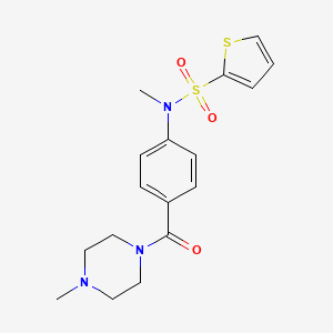 molecular formula C17H21N3O3S2 B4394818 N-methyl-N-{4-[(4-methyl-1-piperazinyl)carbonyl]phenyl}-2-thiophenesulfonamide 