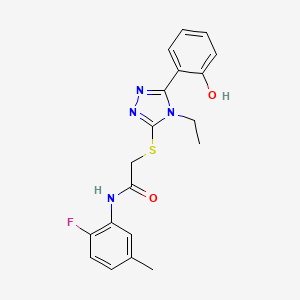 molecular formula C19H19FN4O2S B4394824 2-{[4-ethyl-5-(2-hydroxyphenyl)-4H-1,2,4-triazol-3-yl]thio}-N-(2-fluoro-5-methylphenyl)acetamide 