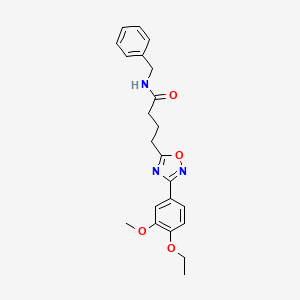 molecular formula C22H25N3O4 B4394834 N-benzyl-4-[3-(4-ethoxy-3-methoxyphenyl)-1,2,4-oxadiazol-5-yl]butanamide 