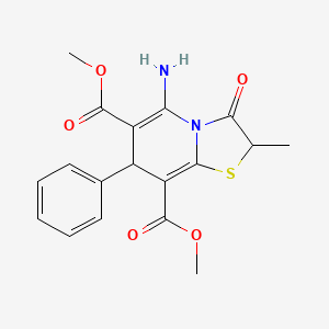 molecular formula C18H18N2O5S B4394880 dimethyl 5-amino-2-methyl-3-oxo-7-phenyl-2,3-dihydro-7H-[1,3]thiazolo[3,2-a]pyridine-6,8-dicarboxylate 