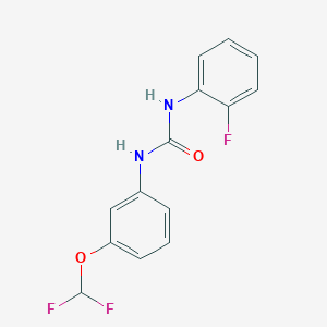 molecular formula C14H11F3N2O2 B4394886 N-[3-(difluoromethoxy)phenyl]-N'-(2-fluorophenyl)urea 