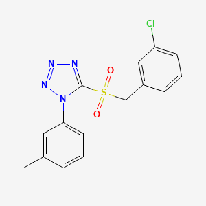 molecular formula C15H13ClN4O2S B4394902 5-[(3-chlorobenzyl)sulfonyl]-1-(3-methylphenyl)-1H-tetrazole 