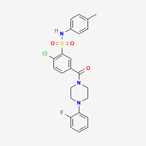 molecular formula C24H23ClFN3O3S B4394923 2-chloro-5-{[4-(2-fluorophenyl)-1-piperazinyl]carbonyl}-N-(4-methylphenyl)benzenesulfonamide 