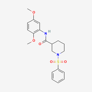 molecular formula C20H24N2O5S B4394926 N-(2,5-dimethoxyphenyl)-1-(phenylsulfonyl)-3-piperidinecarboxamide 