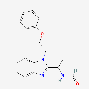 molecular formula C18H19N3O2 B4394932 {1-[1-(2-phenoxyethyl)-1H-benzimidazol-2-yl]ethyl}formamide 