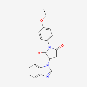 molecular formula C19H17N3O3 B4394933 3-(1H-benzimidazol-1-yl)-1-(4-ethoxyphenyl)-2,5-pyrrolidinedione 