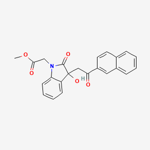 molecular formula C23H19NO5 B4394947 methyl {3-hydroxy-3-[2-(2-naphthyl)-2-oxoethyl]-2-oxo-2,3-dihydro-1H-indol-1-yl}acetate 