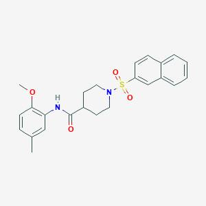 molecular formula C24H26N2O4S B4394963 N-(2-methoxy-5-methylphenyl)-1-(2-naphthylsulfonyl)-4-piperidinecarboxamide 