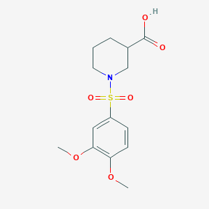 molecular formula C14H19NO6S B4394968 1-[(3,4-dimethoxyphenyl)sulfonyl]-3-piperidinecarboxylic acid 