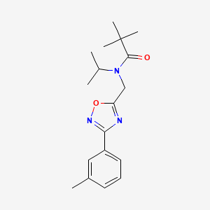 molecular formula C18H25N3O2 B4394985 N-isopropyl-2,2-dimethyl-N-{[3-(3-methylphenyl)-1,2,4-oxadiazol-5-yl]methyl}propanamide 