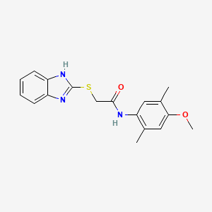 molecular formula C18H19N3O2S B4395003 2-(1H-benzimidazol-2-ylthio)-N-(4-methoxy-2,5-dimethylphenyl)acetamide 