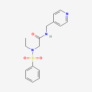 molecular formula C16H19N3O3S B4395006 N~2~-ethyl-N~2~-(phenylsulfonyl)-N~1~-(4-pyridinylmethyl)glycinamide 