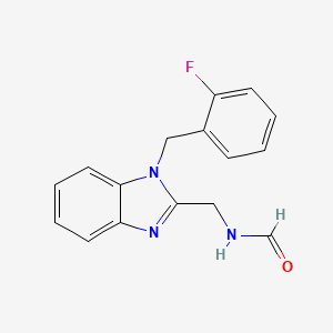 molecular formula C16H14FN3O B4395018 {[1-(2-fluorobenzyl)-1H-benzimidazol-2-yl]methyl}formamide 