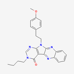 molecular formula C25H25N5O2 B4395035 3-butyl-11-[2-(4-methoxyphenyl)ethyl]-3,11-dihydro-4H-pyrimido[5',4':4,5]pyrrolo[2,3-b]quinoxalin-4-one 